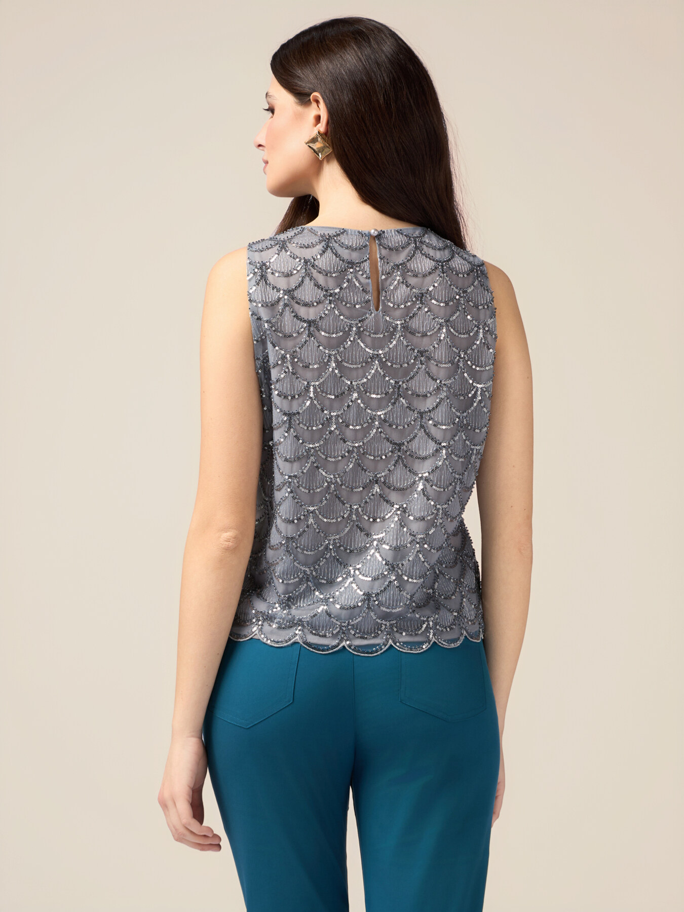 Top en tulle et paillettes image number 1