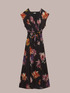 Langes Kleid mit Schlitz und Blumenmuster image number 3