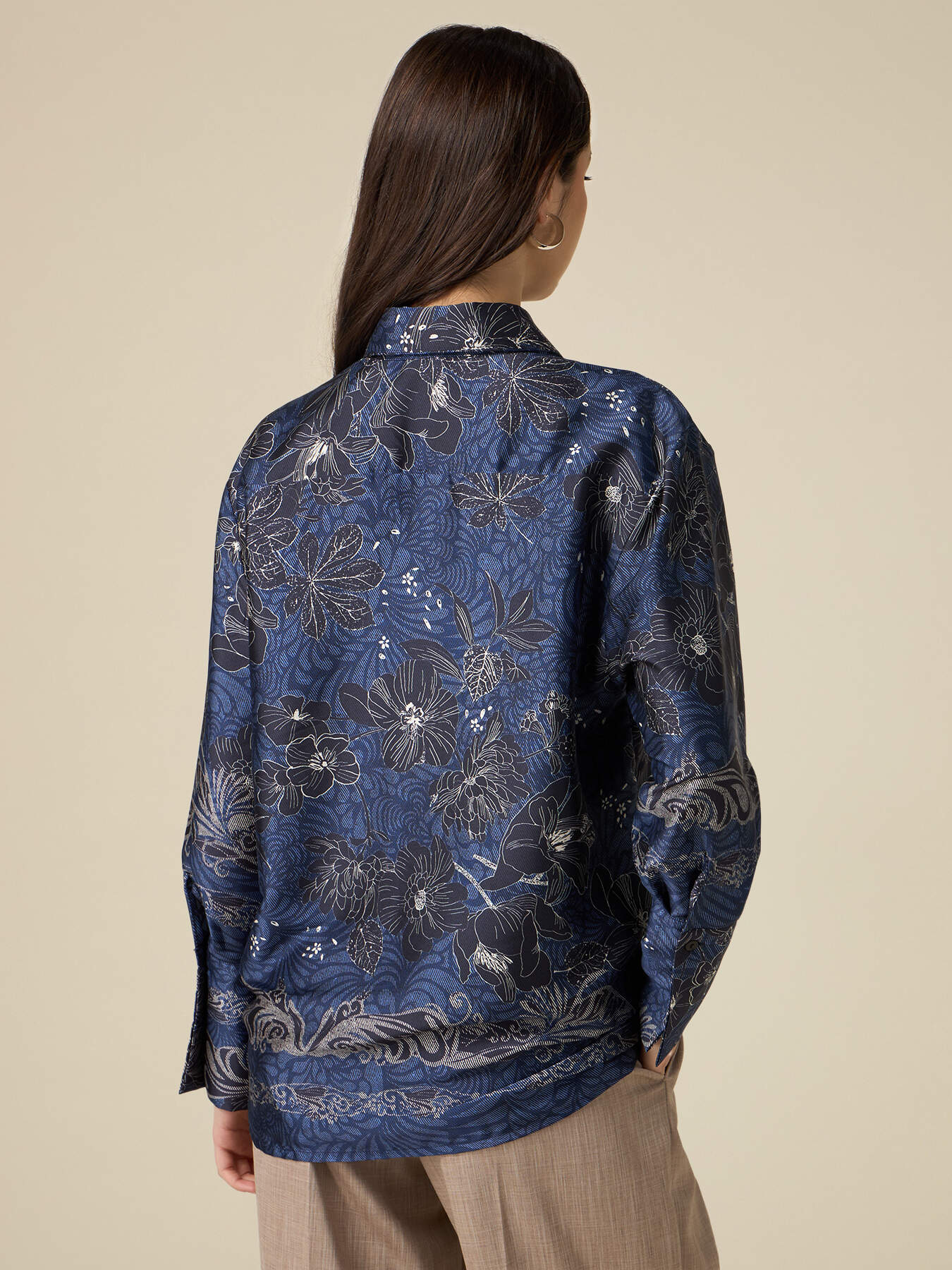 Camicia in raso floreale image number 1