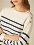 Striped sweater with button detail image number 2