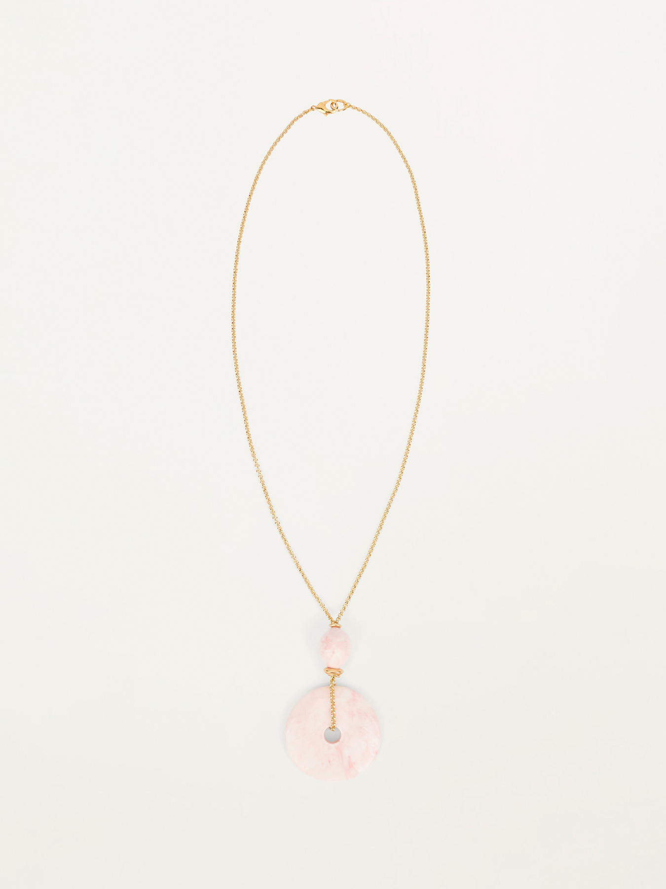 Collana con ciondolo rosa image number 0