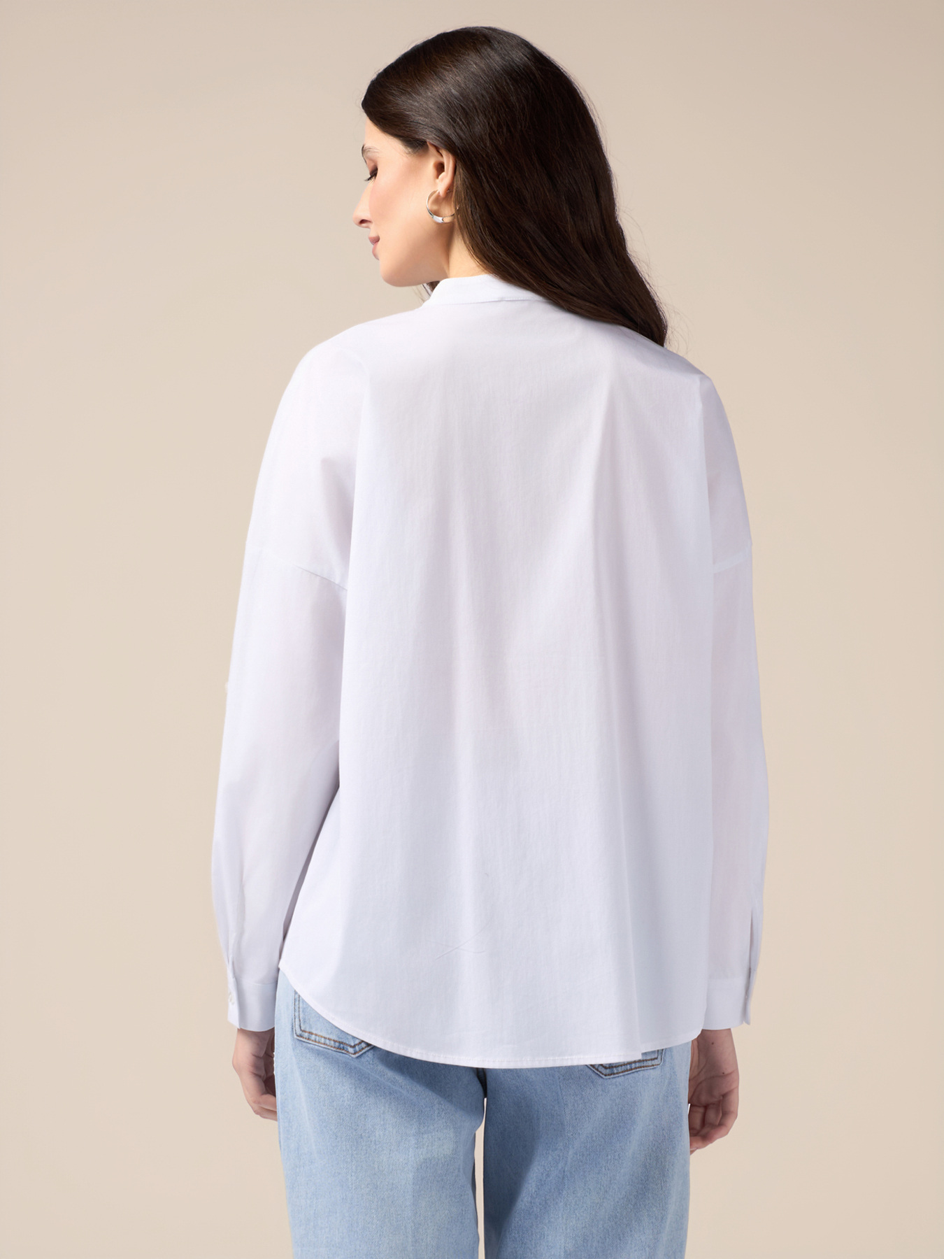Camicia in popeline con applicazione floreale image number 1