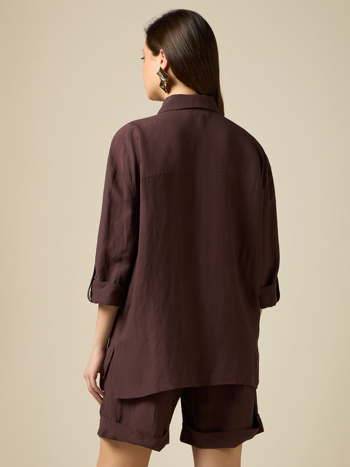 Camicia over misto lino image number 1