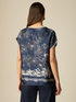 Short-sleeved floral satin blouse image number 1