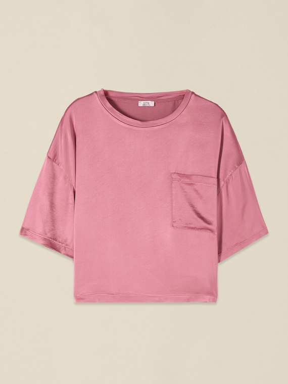 Blouse boxy en satin de viscose