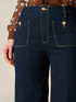 Jean court taille haute avec applications image number 2