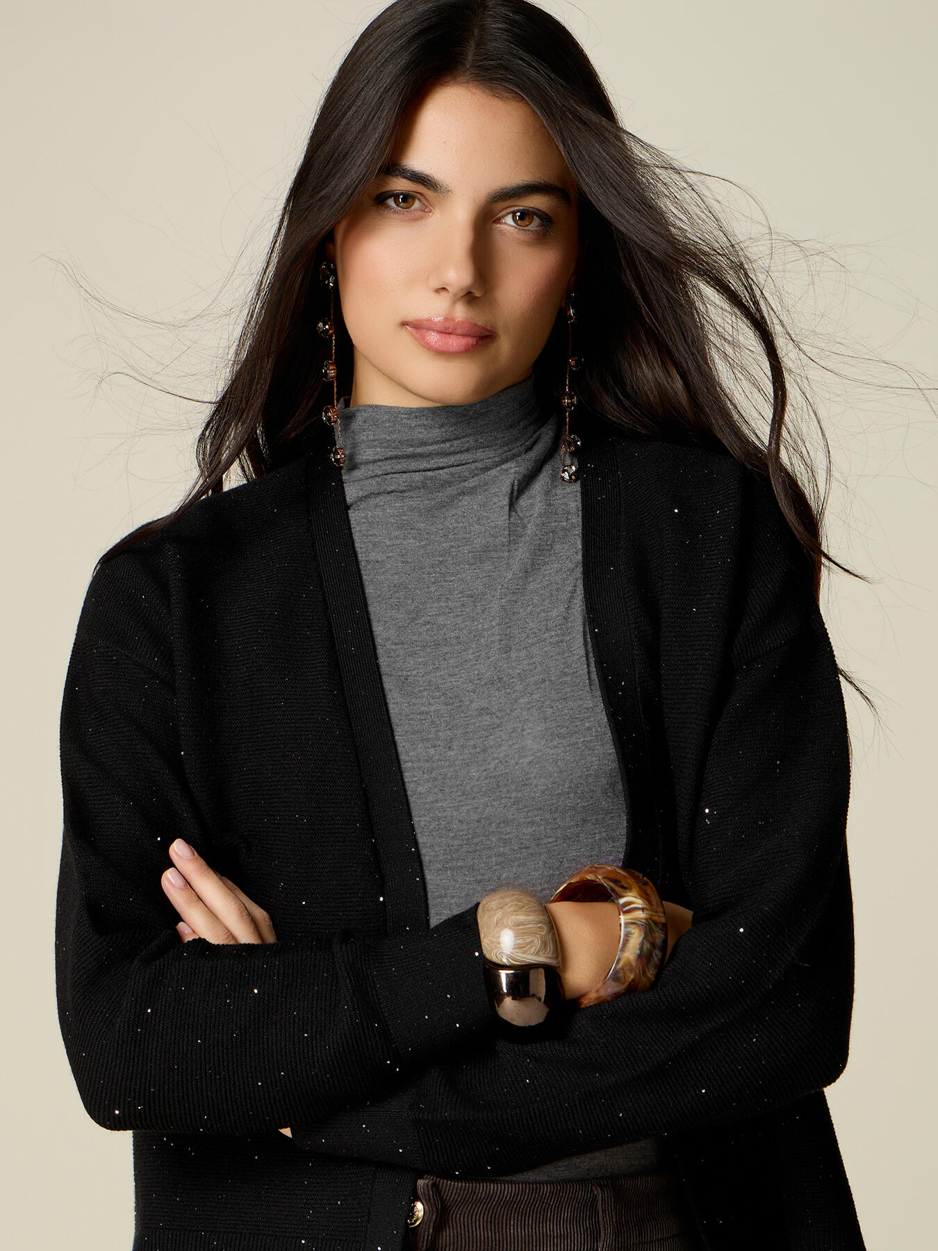 Cardigan con micro paillettes image number 2