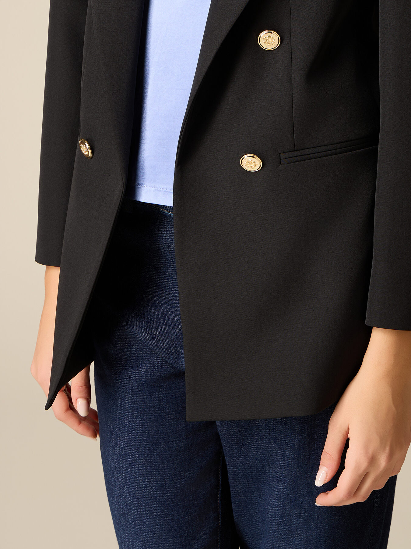 Double-breasted blazer in technical fabric image number 2