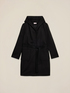 Hooded coat with belt image number 3