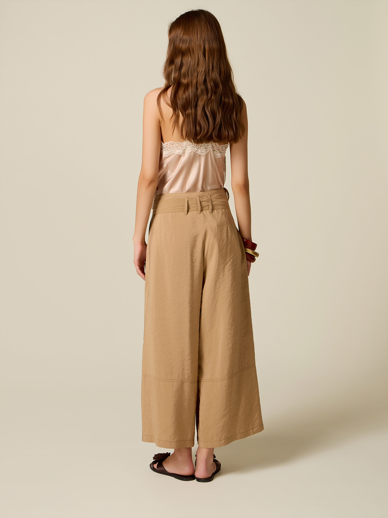 Cropped palazzo pants in modal blend image number 1