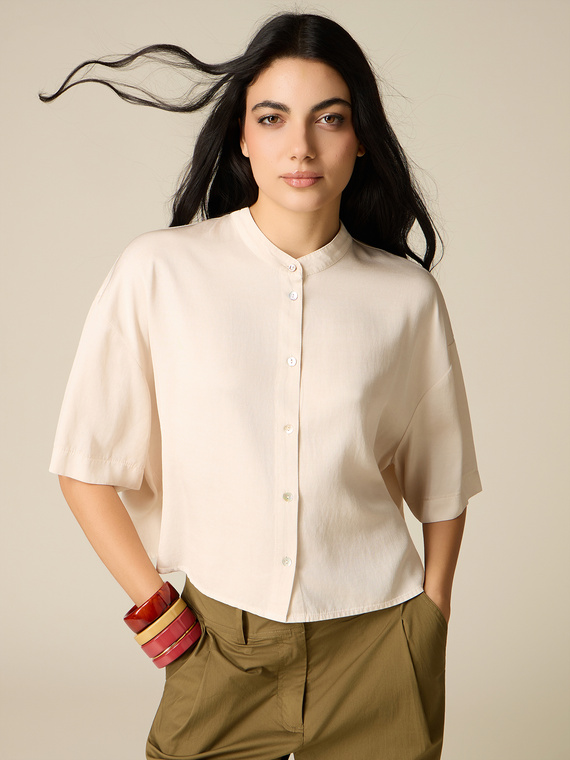 Camicia boxy collo alla coreana