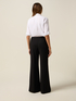 Wide-leg palazzo pants in crepe fabric image number 1