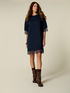 Dress in scuba fabric and lace image number 0