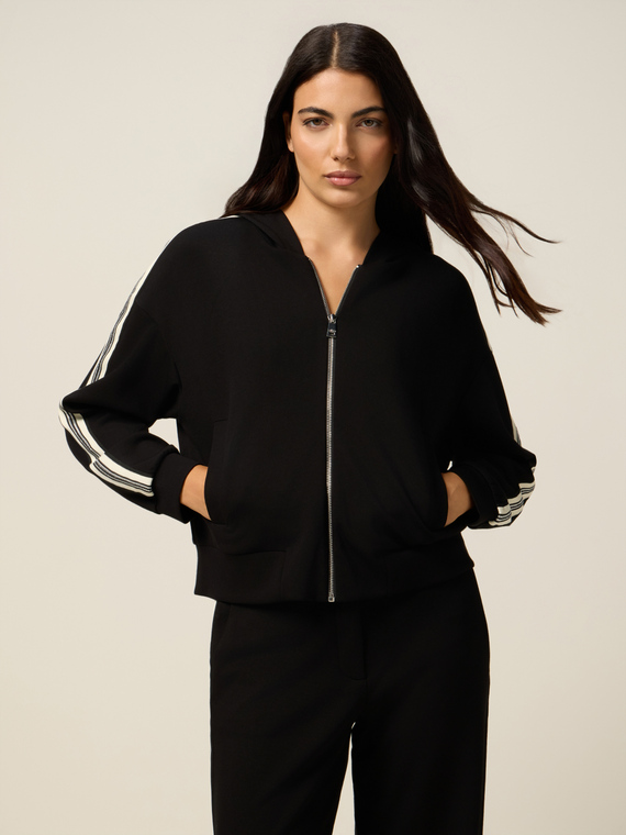 Sweat-shirt doux au toucher avec fermeture &eacute;clair et capuche