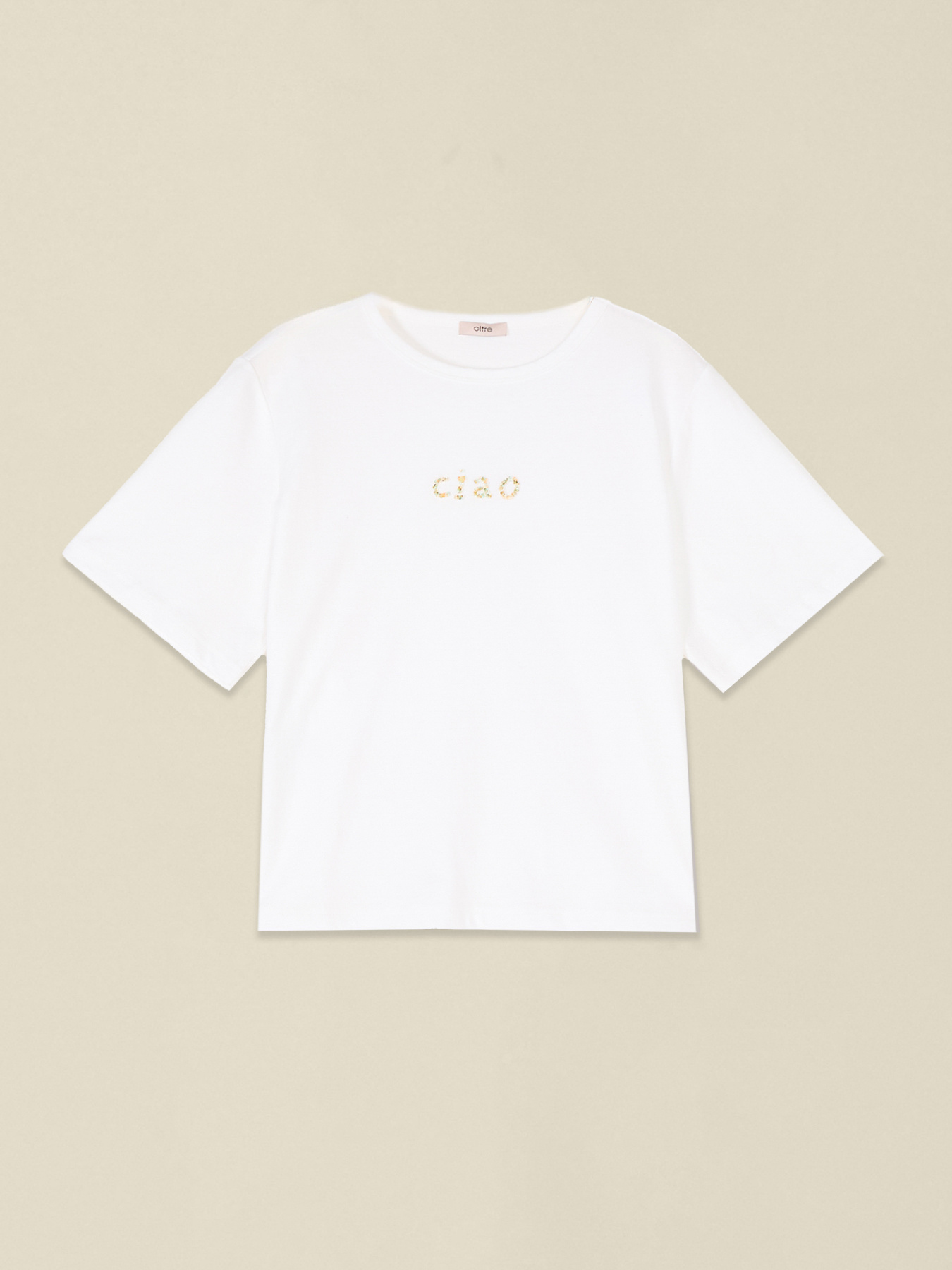 T-shirt boxy en coton avec broderie bijou image number 3