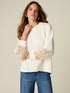 Sweat-shirt avec inserts en dentelle transparente image number 0