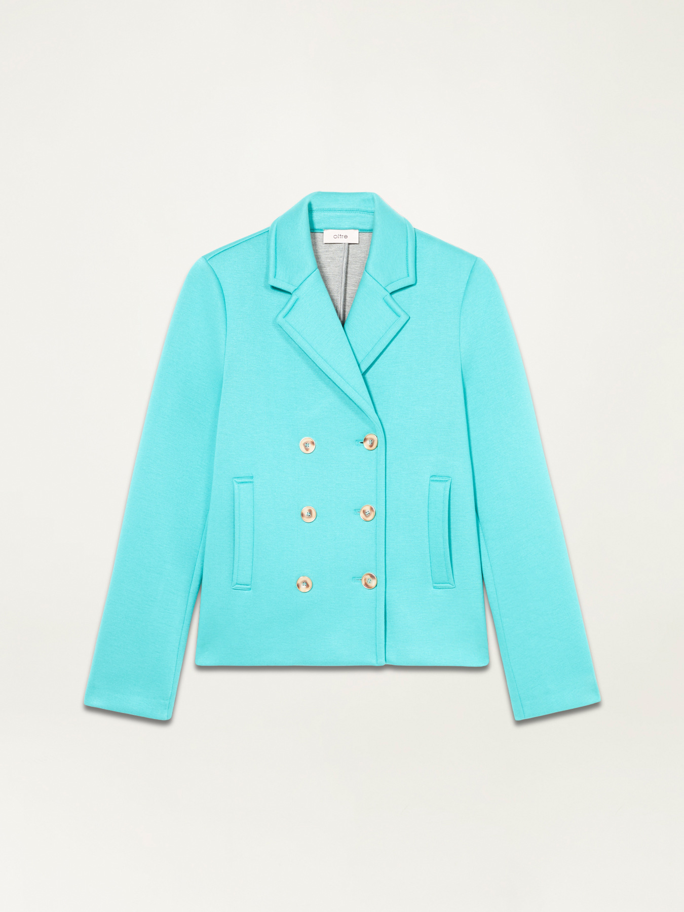 Giacca doppiopetto in tessuto scuba image number 4