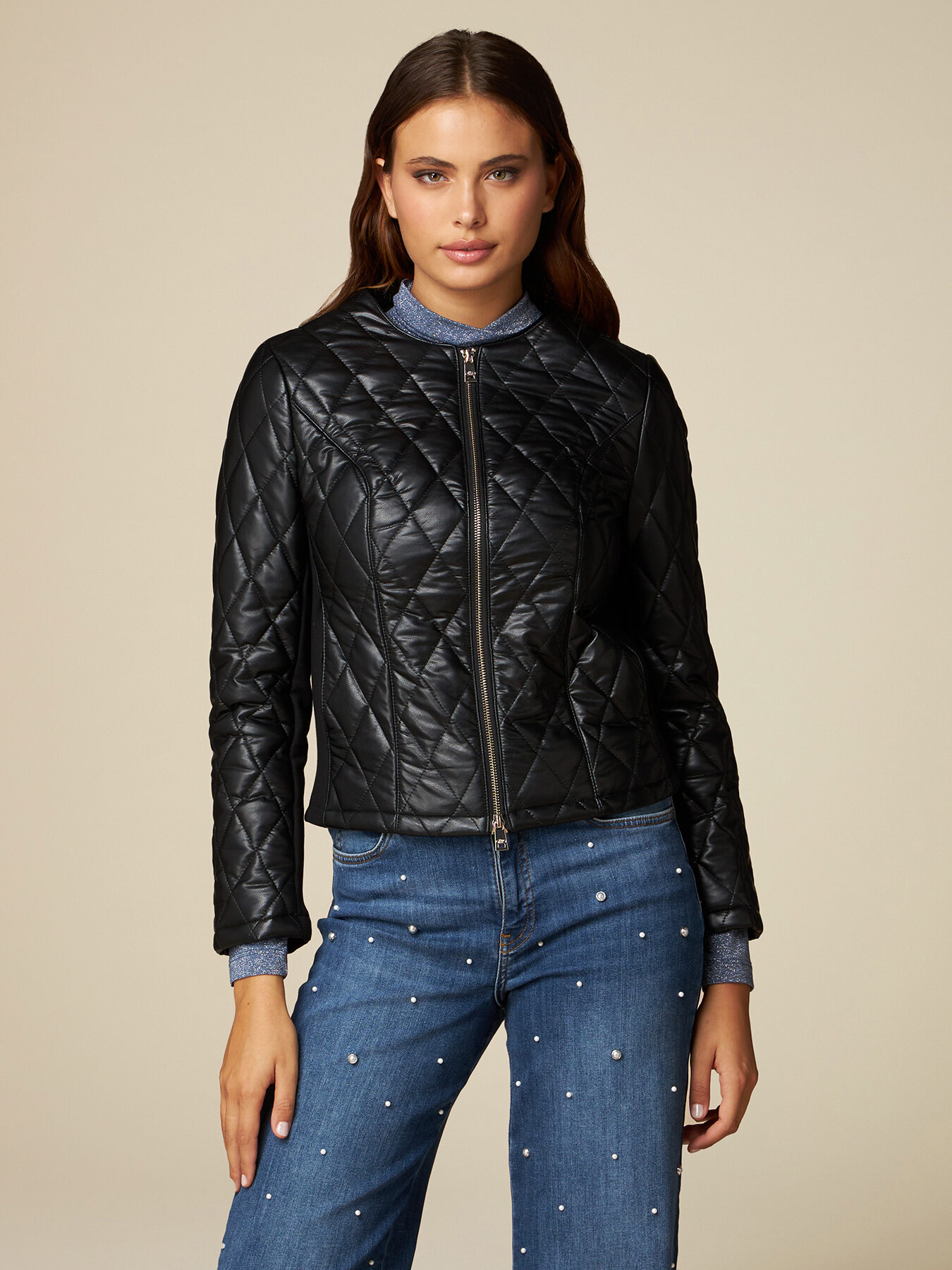 Gesteppte Kunstlederjacke image number 0