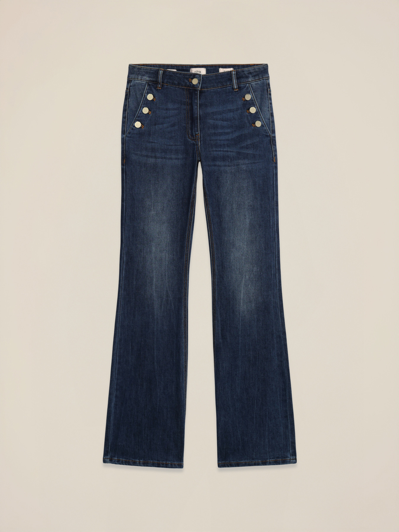 Flare jeans with button detail image number 4