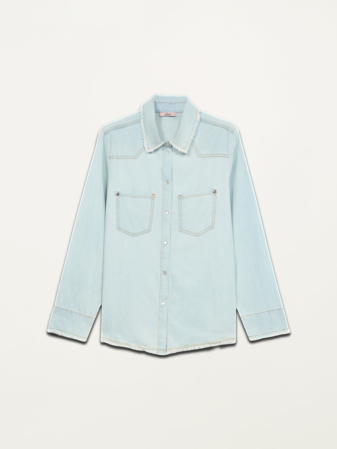 Cămașă din denim spălată cu pietre image number 3
