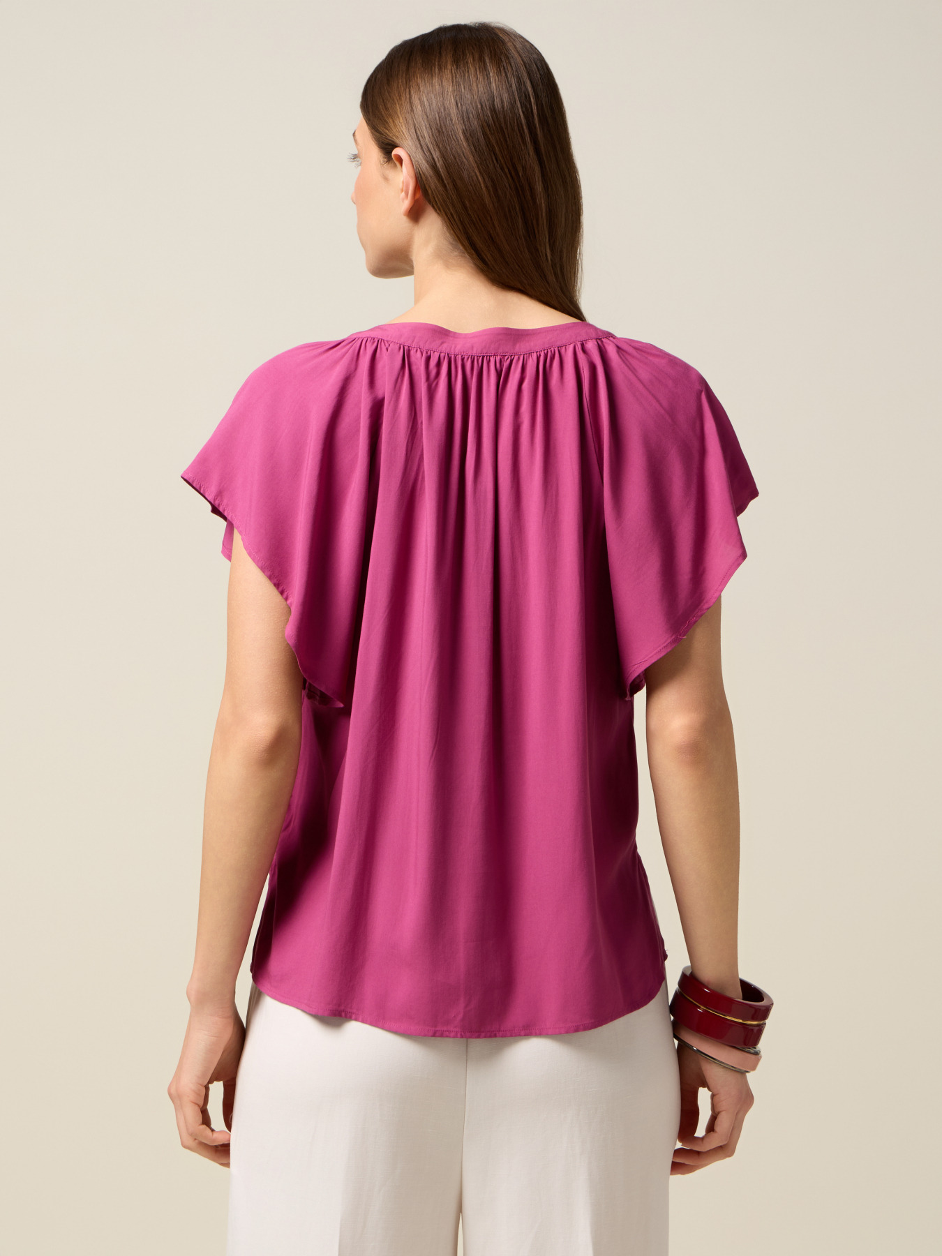 Blusa de manga corta de viscosa image number 1