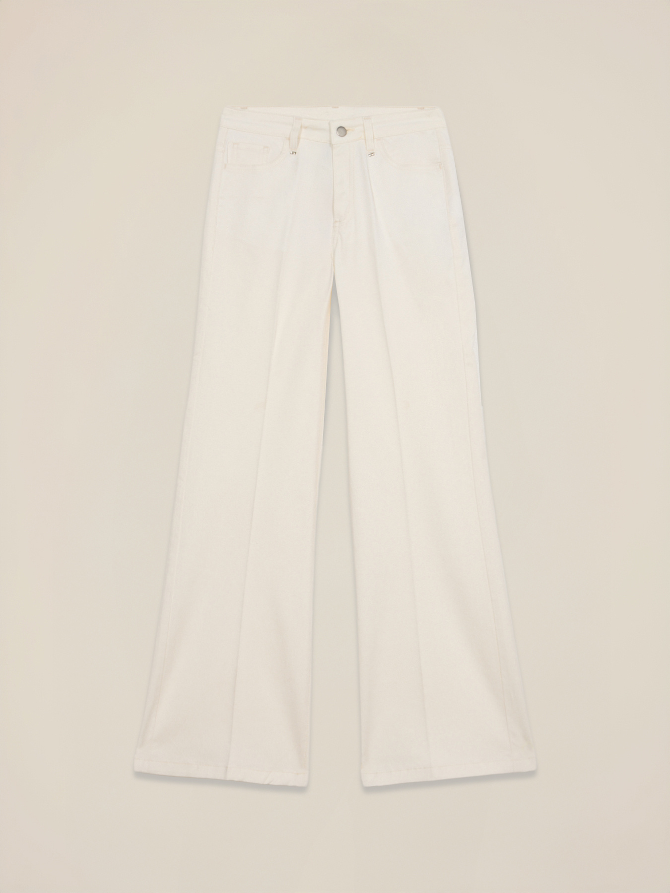 Pantalon wide leg en m&eacute;lange de coton image number 4