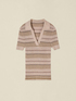 Gestreifter Strick-Poloshirt mit Lurex image number 3