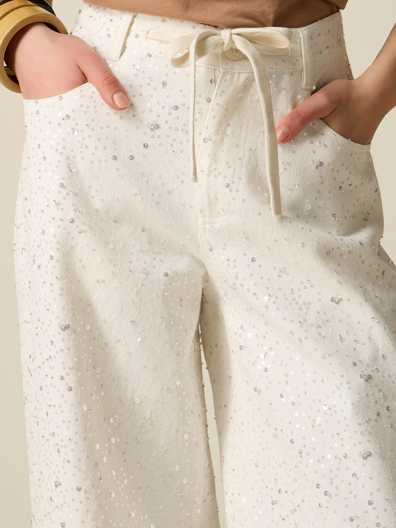 Palazzo pants with sequins image number 2