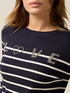 Camiseta a rayas con inscripci&oacute;n de joya image number 2