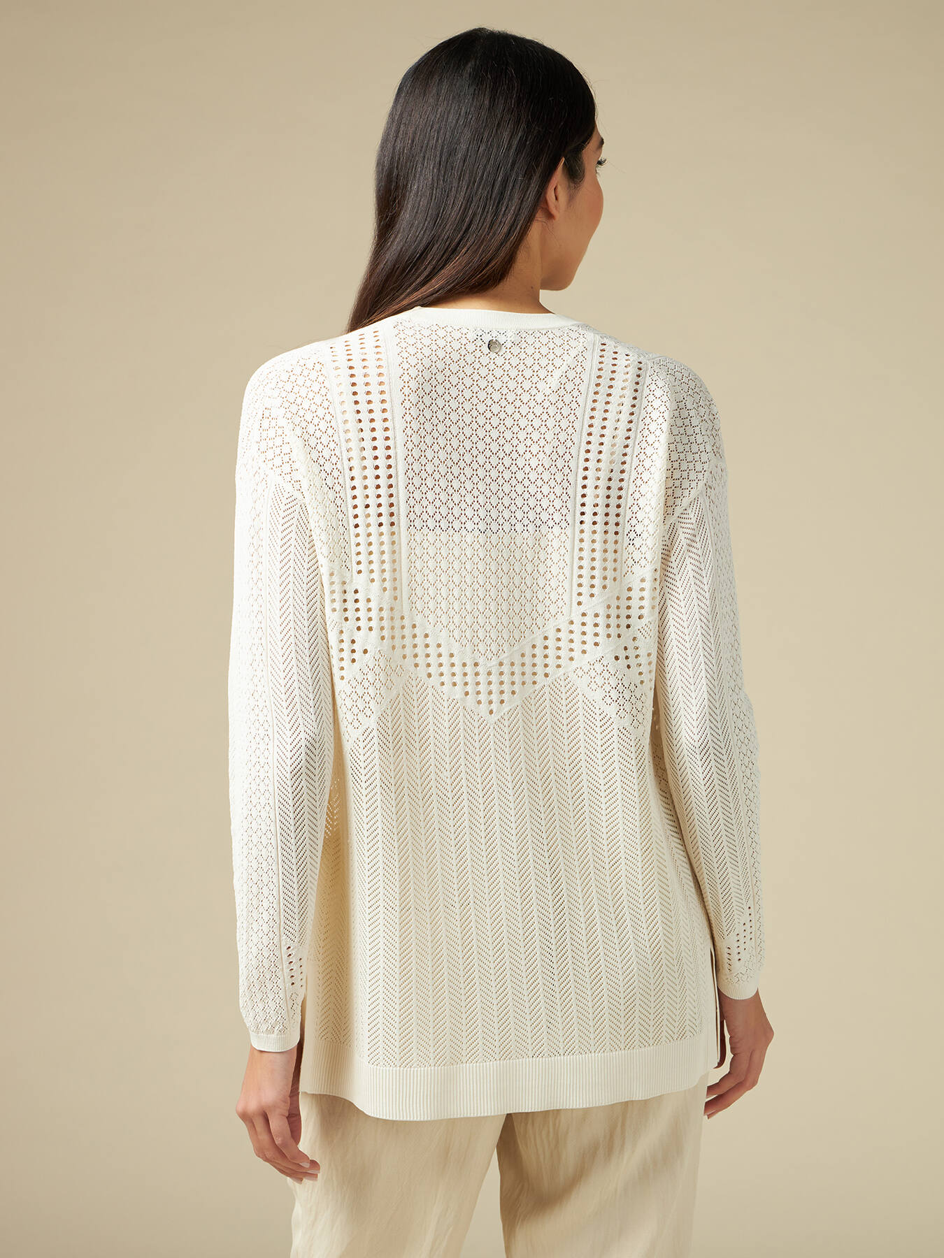 Cardigan lungo traforato image number 1