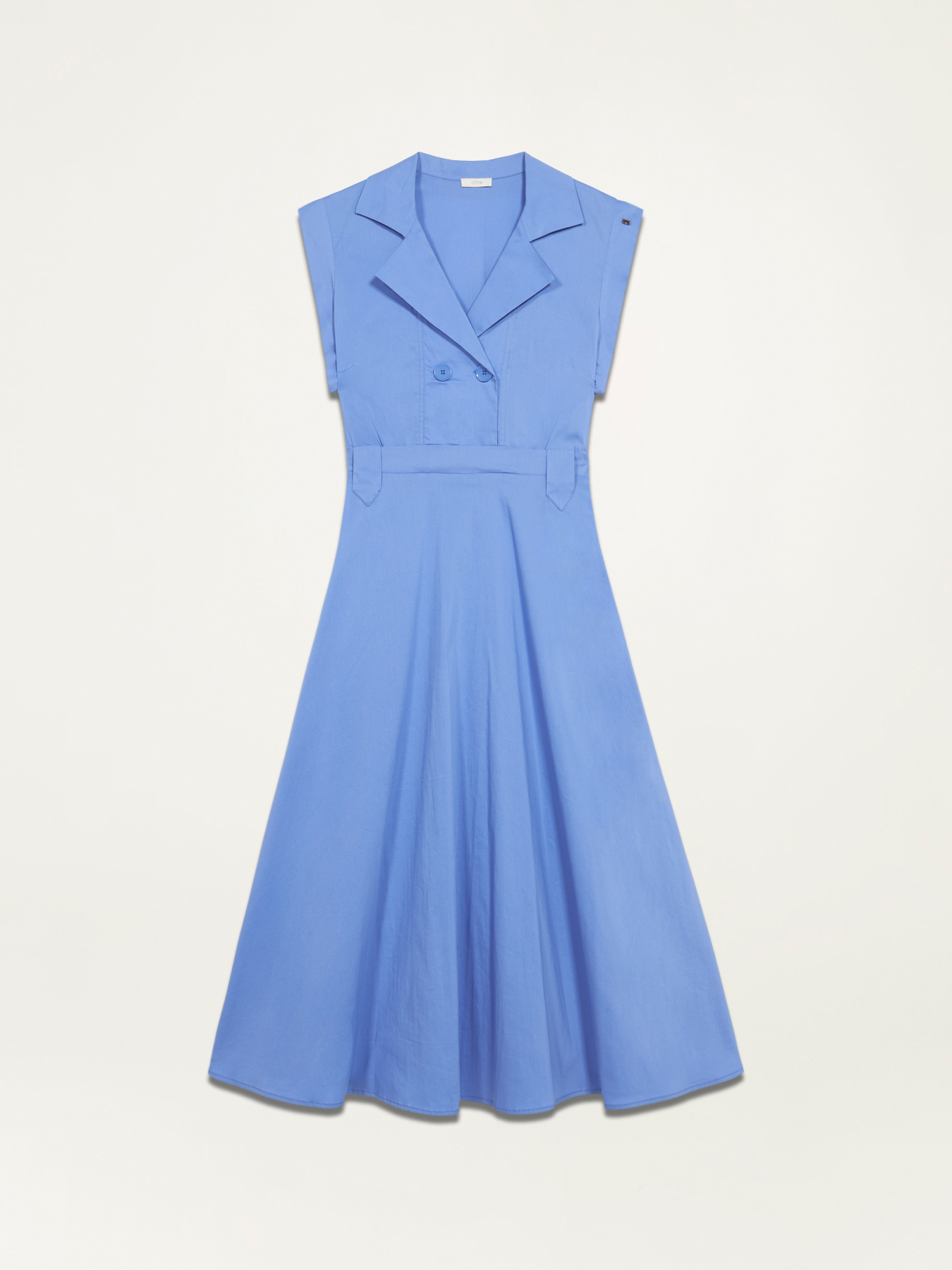 Sleeveless midi poplin dress image number 4