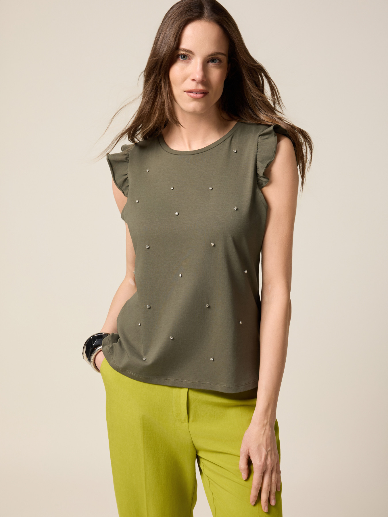 Jersey-Top mit Seiteneins&auml;tzen image number 0