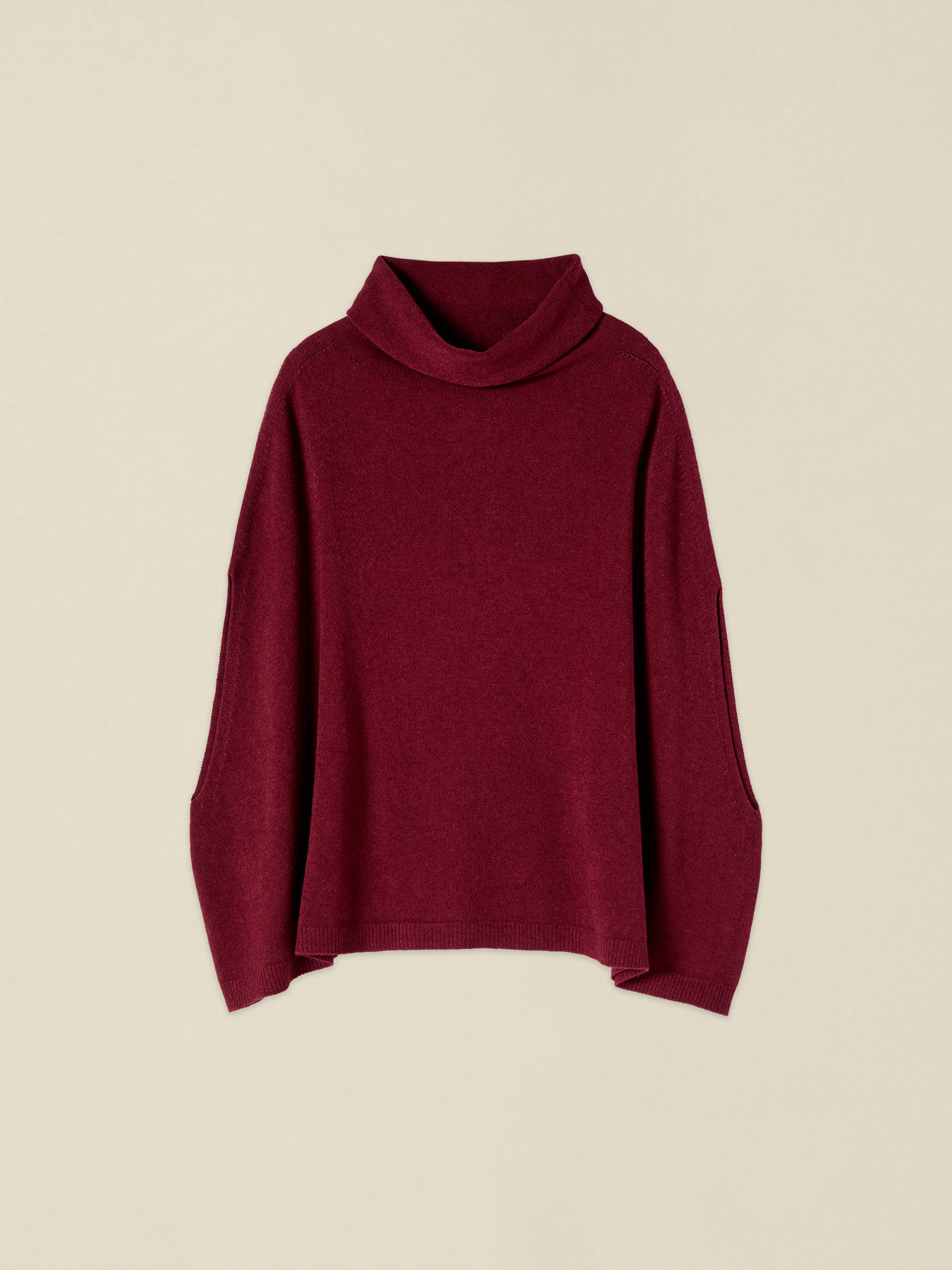 Viscose-blend knit poncho image number 0