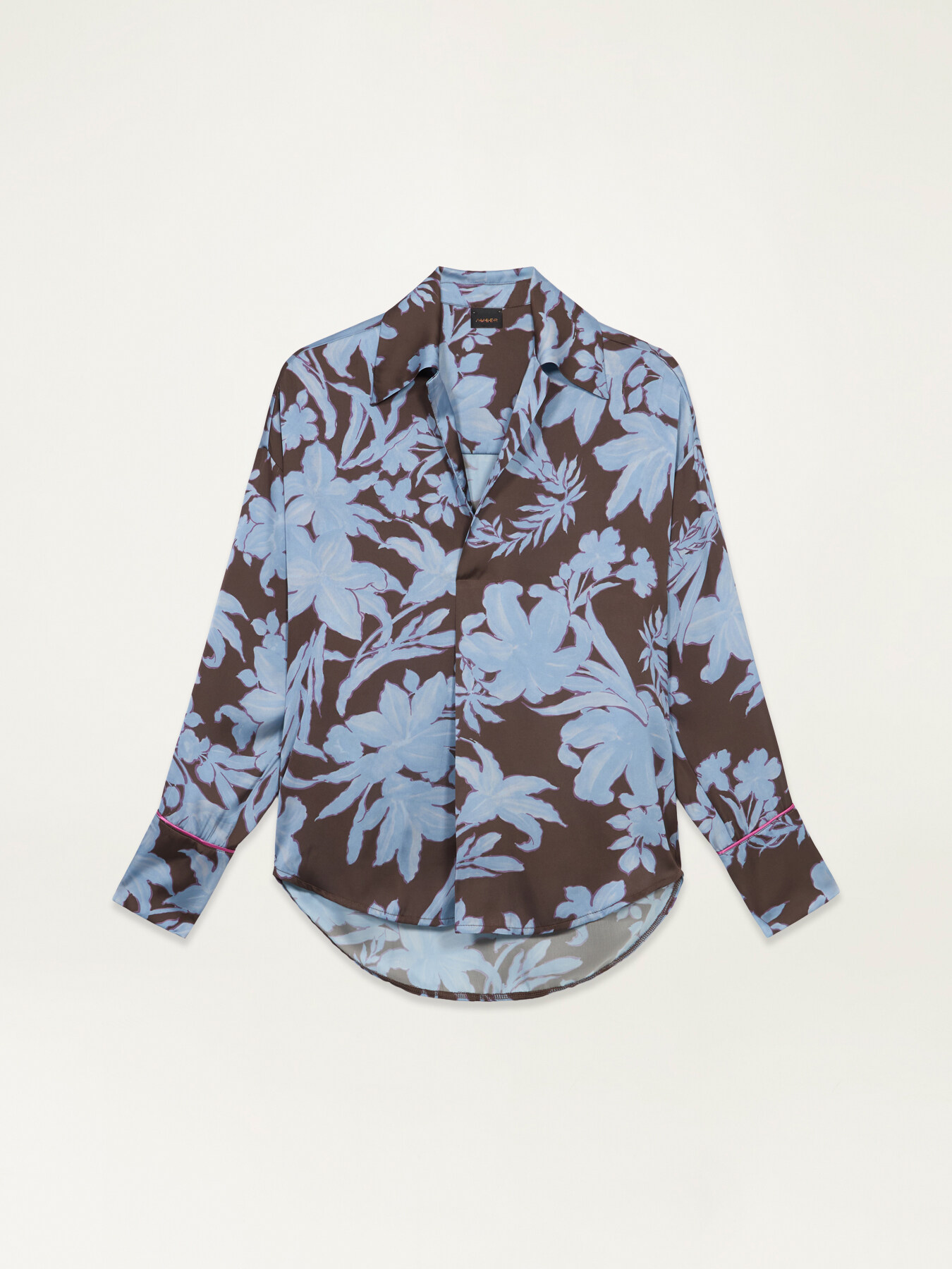 Blouse en satin &agrave; fleurs image number 0