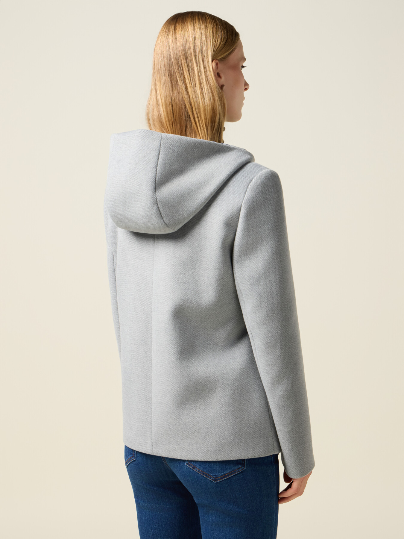 Short coat with hood and zip image number 1