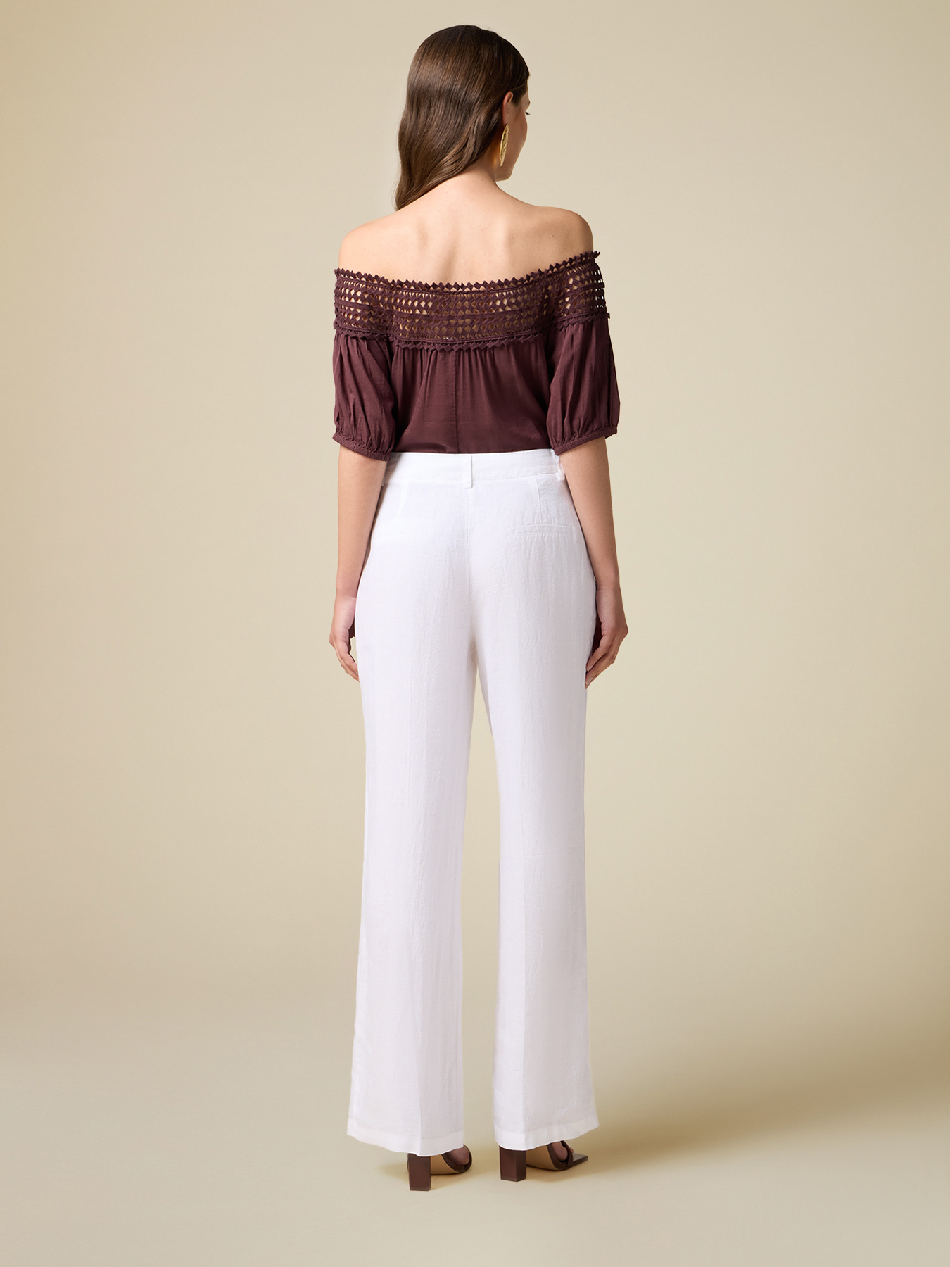 Wide leg linen trousers image number 1