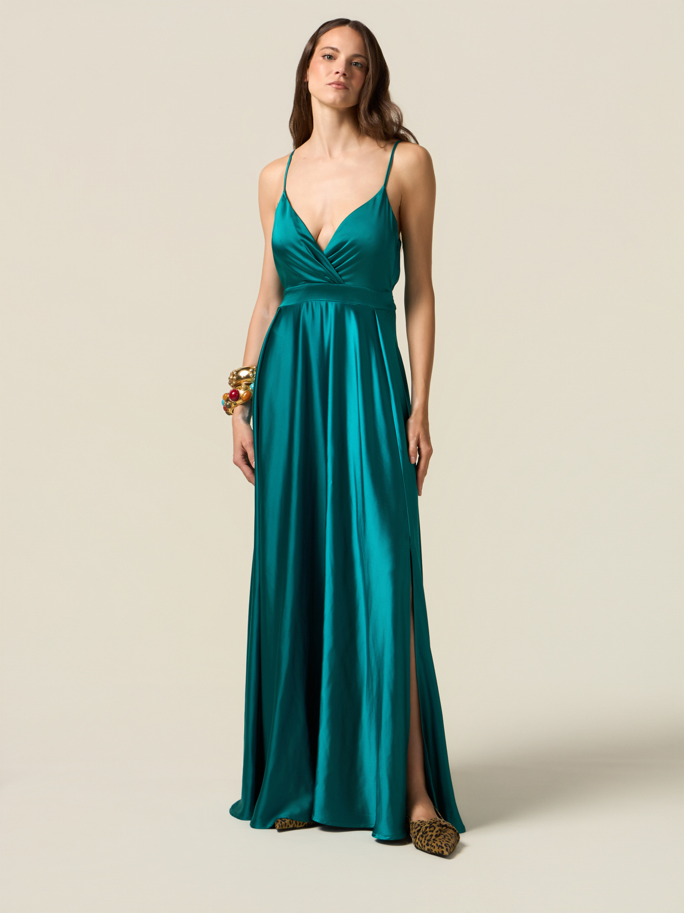 Rochie lungă din satin image number 3