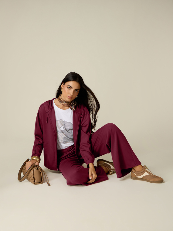 Joggers a palazzo con piping