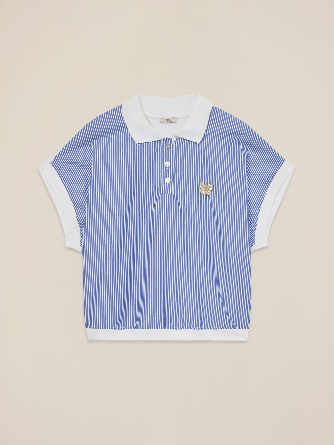 T-shirt a polo con spilla image number 4