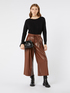 Pantaloni cropped effetto pelle image number 0