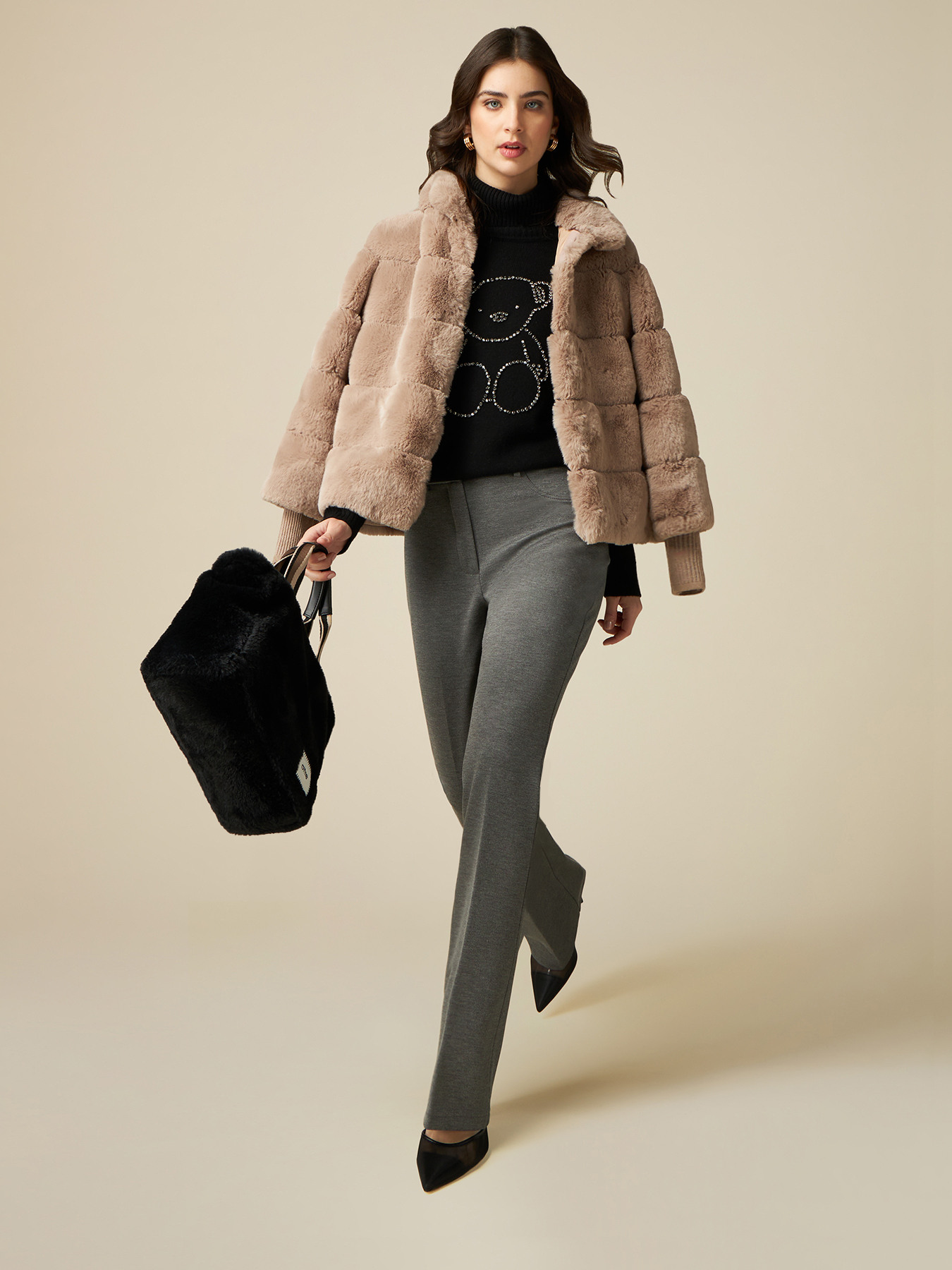 Pantalon flared en maille Milano image number 0