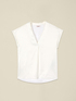 Two-material V-neck T-shirt image number 3