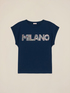 Camiseta de punto jersey con bordado de letras image number 3