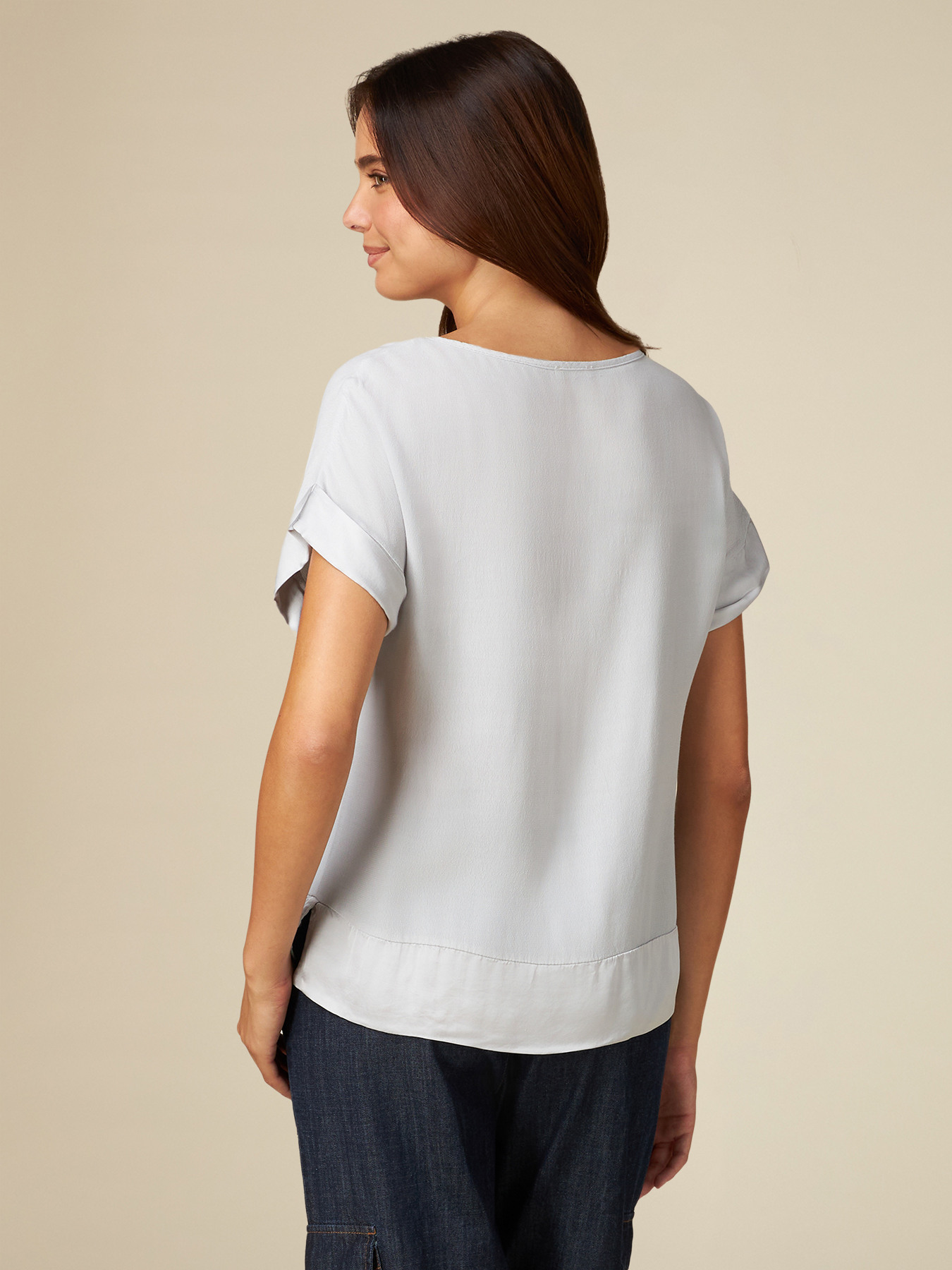 Blusa con dettagli in raso image number 1