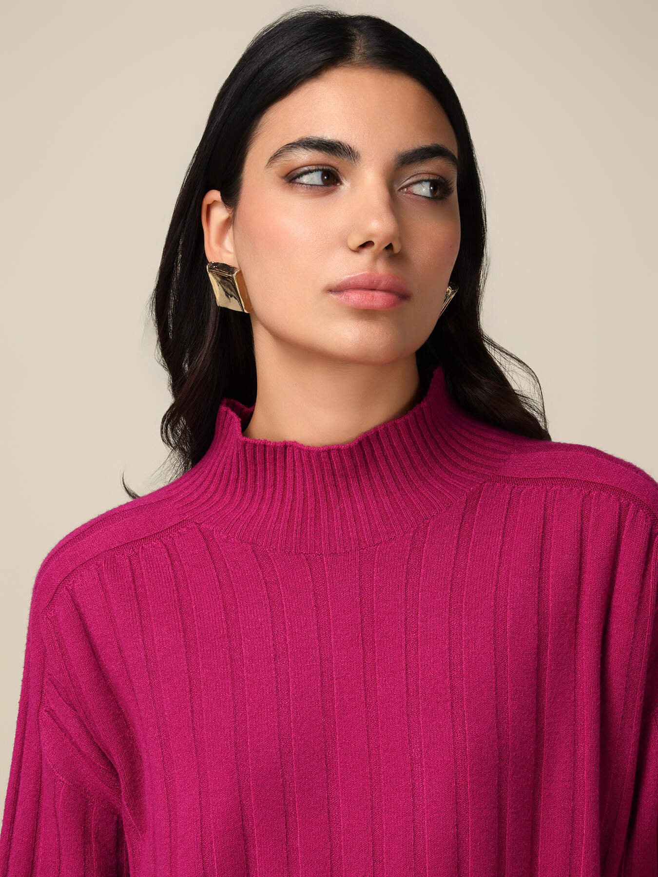 Stehbundpullover mit flachem Rippenstrick image number 2