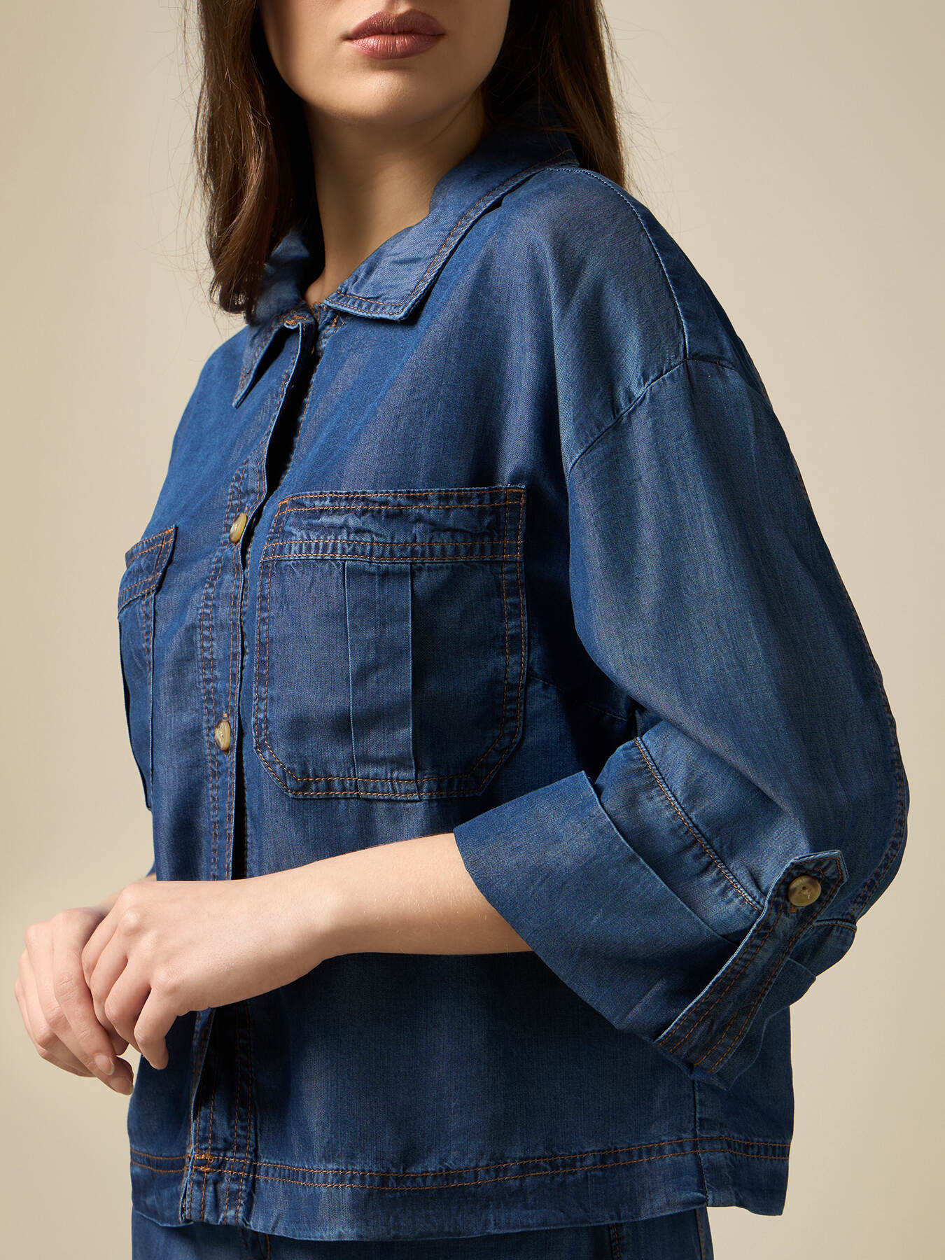 Hemdbluse aus Tencel in Denim-Optik image number 2