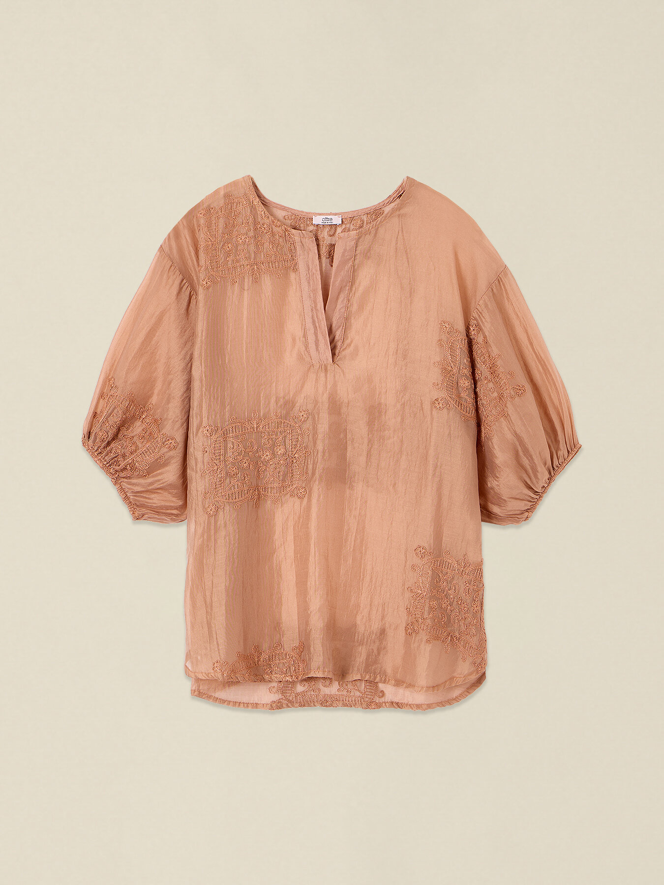 Bestickte Bluse mit Ballon&auml;rmeln image number 3