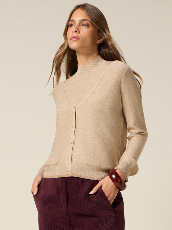 V-neck cashmere blend cardigan