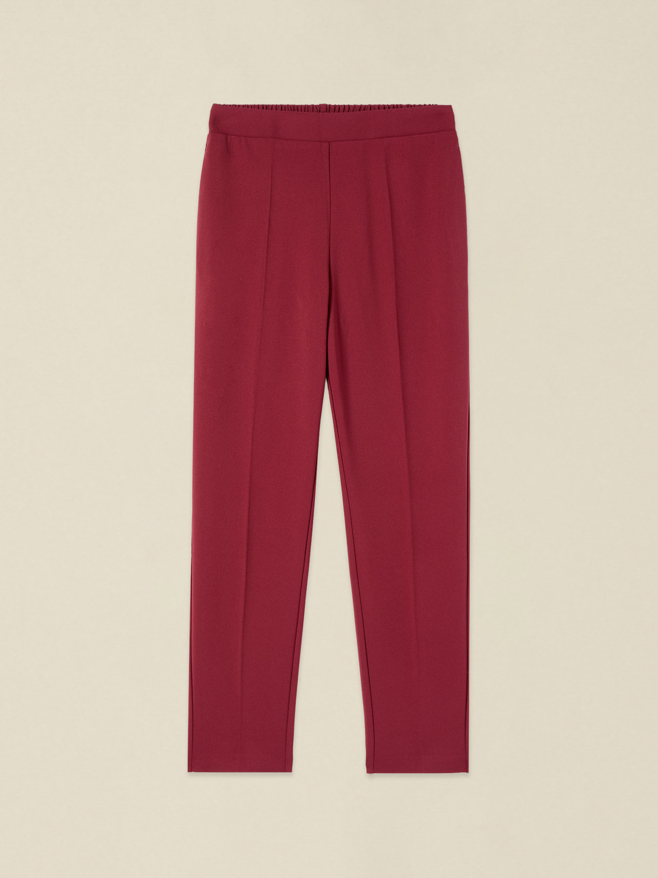 Pantalon coupe r&eacute;guli&egrave;re en tissu cr&ecirc;pe image number 4