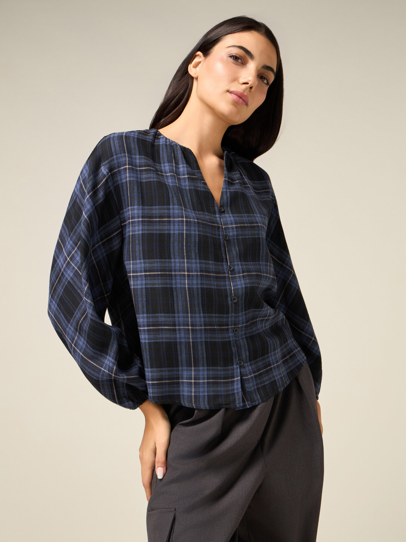 Viscose blend checkered shirt image number 0